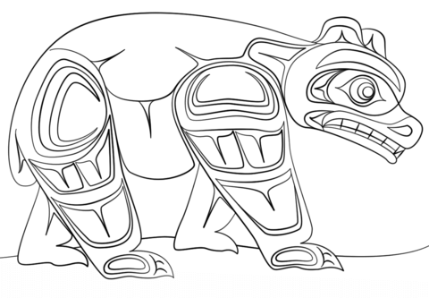 Haida Art   Bear Coloring Page